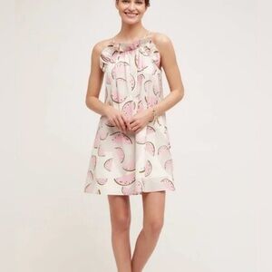 Anthropologie Corey Lynn Calter Harper Watermelon Slice Cotton Poplin Dress